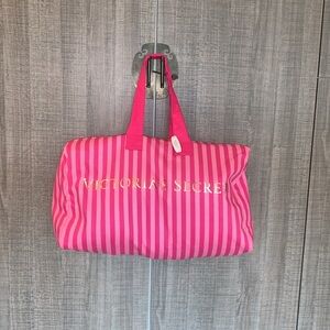 Victoria’s Secret Classic Pink‎ Stripe Weekender Large Duffle Bag